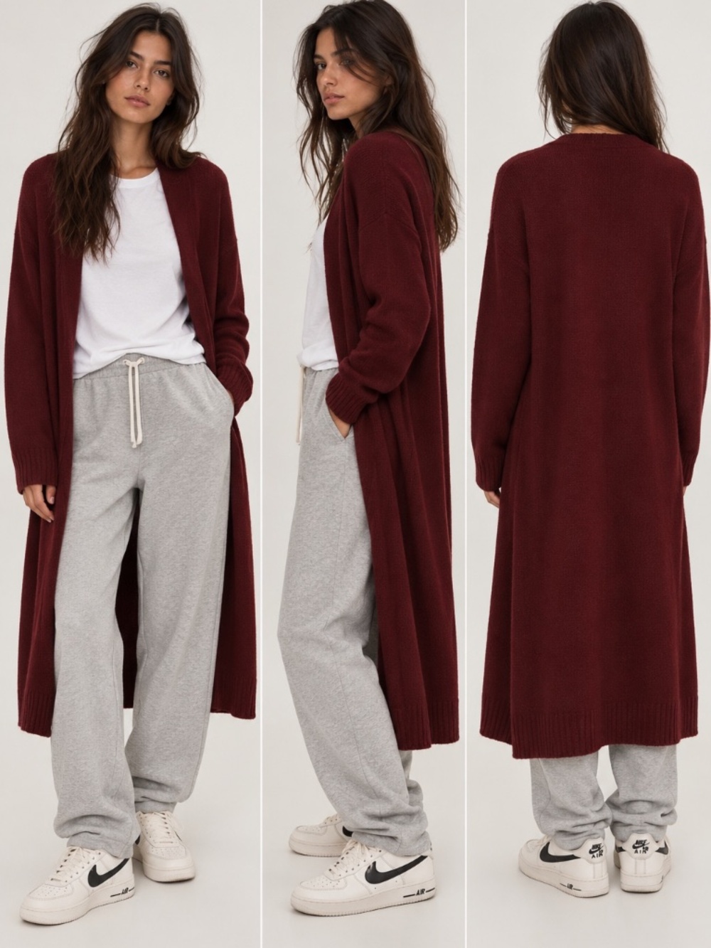 NWT Naked Cashmere Makena Longline Burgundy cardigan sweater duster-Small